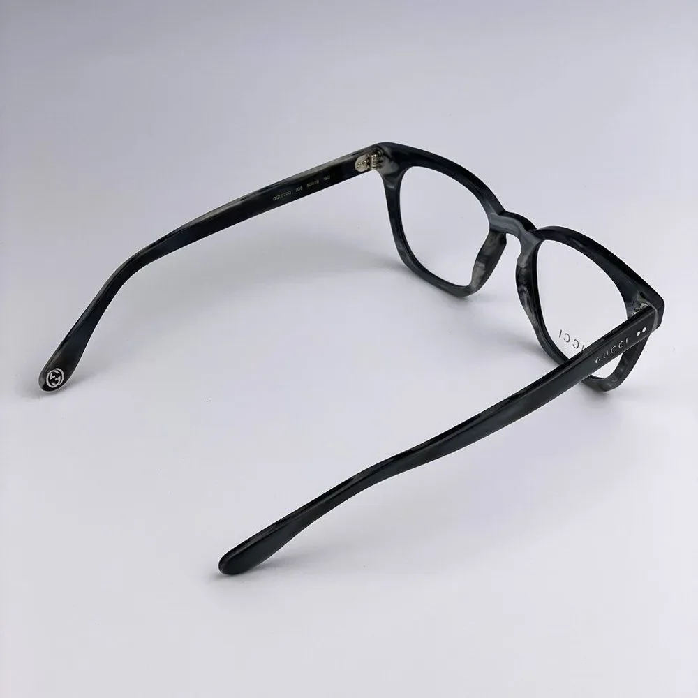 🔥 GUCCI Logo GG0572O 009 Eyeglasses Black Gray Square Unisex